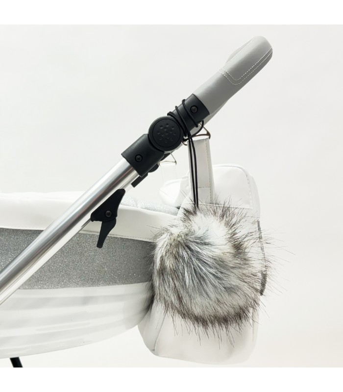 Pompón Gris decorativo para carritos