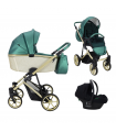 Carrito Montes Verde Glitter Dorado 3 piezas