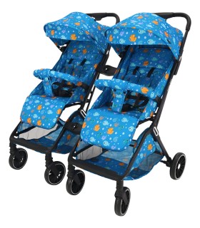 Silla de paseo gemelar Reyes azul