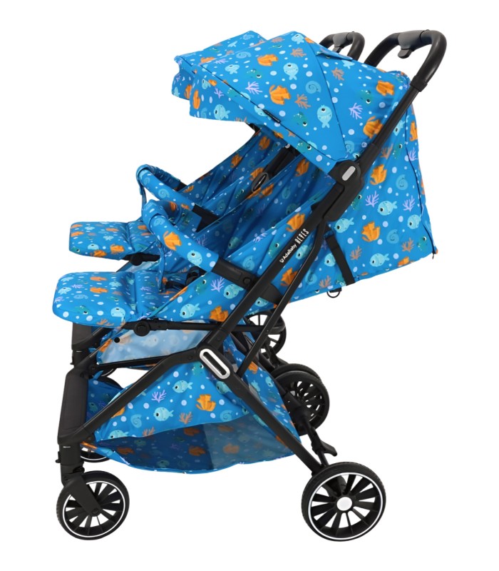 Carrinhos de passeio de gémeos Reyes Azul
