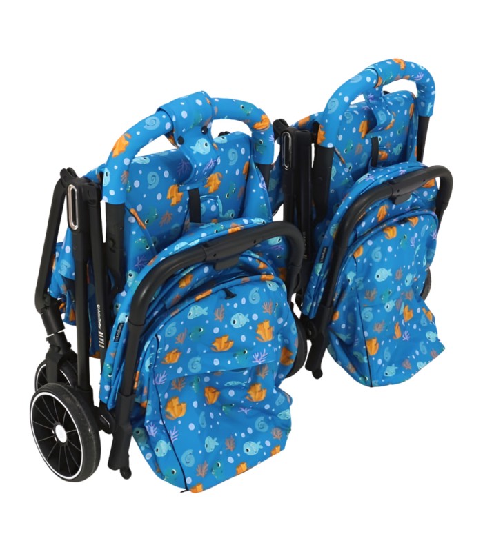Carrinhos de passeio de gémeos Reyes Azul