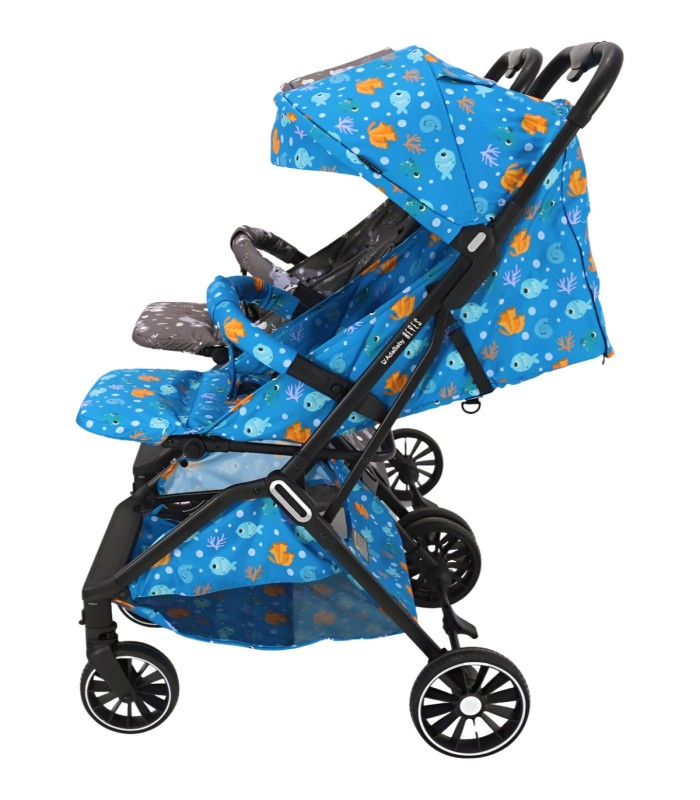 Silla de paseo gemelar Reyes azul y gris