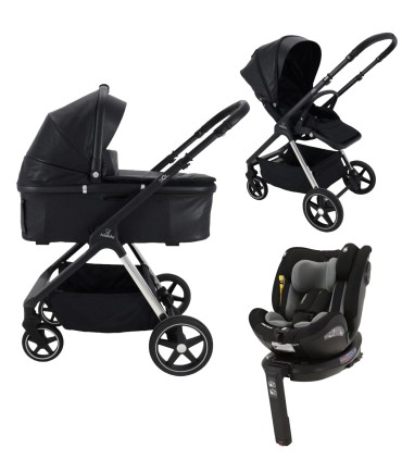 Pack Carrito SOL Negro 2 piezas + Silla Troya Gris