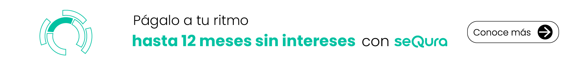 Paga a tu ritmo hasta 12 meses sin intereses con seQura
